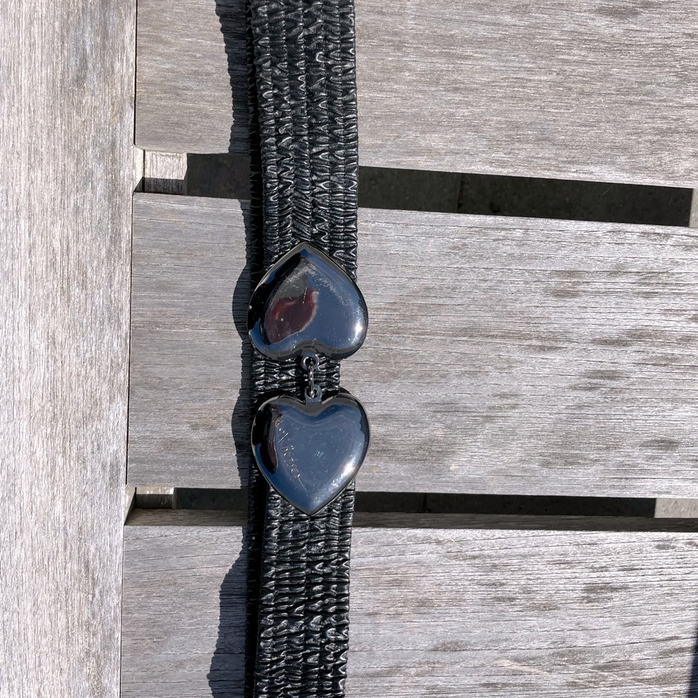 Betsey Johnson stretch heart clasp belt.
